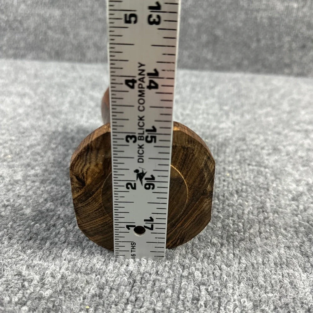 Vintage Handcrafted Wooden‎ Bud Vase Small Brown Trumpet Table Decor